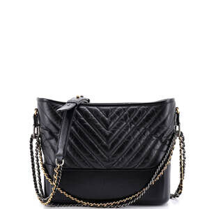 Chanel Medium Gabrielle Hobo Chevron Aged Calfskin